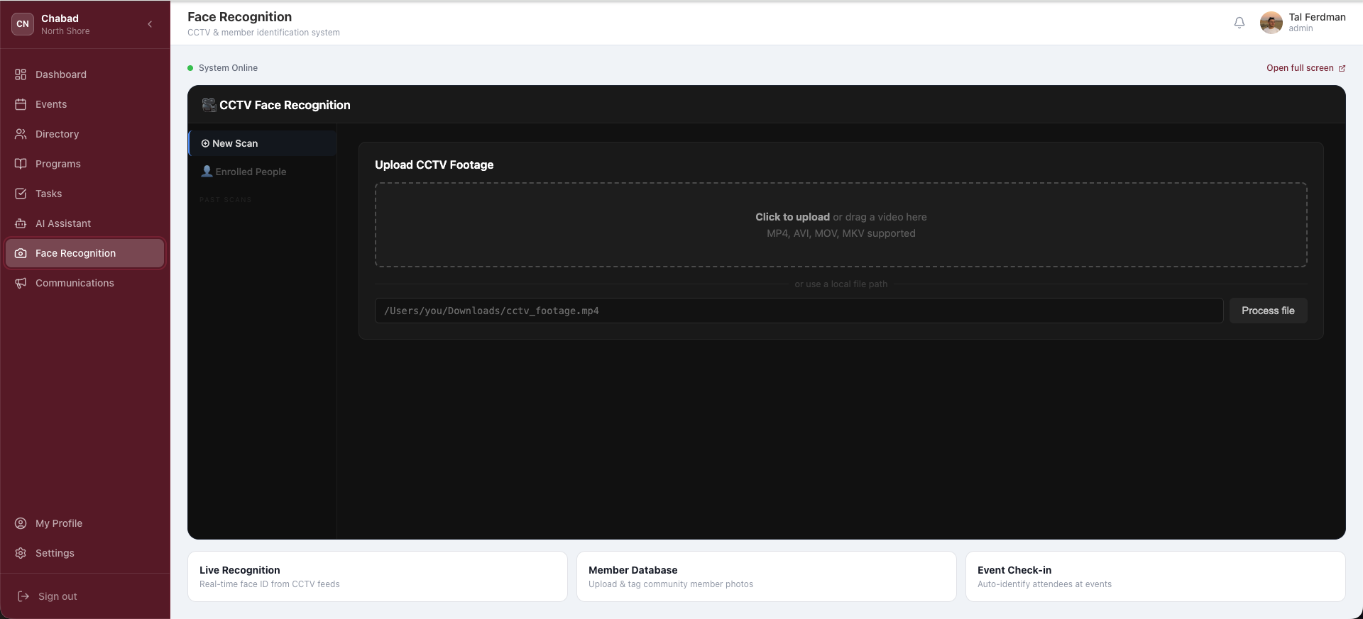 CommandHub face recognition and security